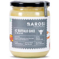 Barosi Premium Buffalo Ghee 500 Ml | Vedic Bilona Method | Churned From Curd | Pure & Natural | Farm Made In Small Batches | Glass Jar Packing