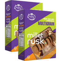 Early Foods - Pack of 2 : Mulitgrain Rusks | Millet Rusk Sugar Free | No Maida Rusk | Rusks for Kids | Millet Toast Biscuits Rusk 230g x 2