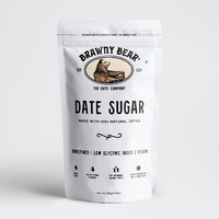Brawny Bear Date Powder, Date Sugar, Healthy Sugar Substitute for White & Brown Sugar, Nutrient Rich Natural Sweetener, Vegan, Unrefined, 100% Arabian Dates  200 Gm