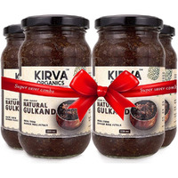 Kirva Organics Natural Gulkand | Damask Rose Petals & Rock Sugar - Kesar Elaichi - 500gm x 4