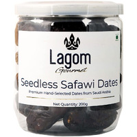 Lagom Gourmet Seedless Safawi Dates 200G,Saudi Arabia Dates,All Natural,No Preservatives,No Added Sugar,Gluten Free,Vegan,Plant Based,Non Gmo,Dates Dry Fruits,Khajur,Khajoor,Khejur