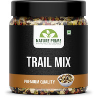 Nature Prime Healthy Trail Mix 500gm - Almonds | Cashew | Raisins | Black Raisins | Pumpkin | Sunflower | Roasted Flax Seeds | Healthy Snack | Nuts and Dry Fruits (Jar Pack)