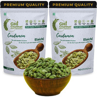 GOURMET HEALTH IMPRESSIONS Superior Grade Whole Green Cardamom (Elaichi) 100G - 8Mm Bold Size | Pack Of 2 X 50G | Aromatic Green Pods, Non-Gmo - Perfect For Culinary & Aromatic Uses | Ghi Foods