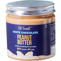 FitFeast White Chocolate Peanut Butter Dessert Like Taste No Trans Fat No Hydrogenated Oils Naturally Sweetened With Eucalyptus Honey Many Health Benefits(Single Pack),480 Grams