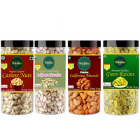 WAAHO Combo Pack Of Cashew, Whole Almonds, Raisins, Pista (150Gm X 4) Kaju, Badam, Pista, Kishmis 600 gram