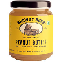 Brawny Bear Peanut Butter, 100% Natural Sweetened with Dates, Smooth Healthy Nut Butter with No Added Sugar and Preservatives, Low GI, Vegan, High in Protein Spread  200 gm