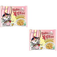 Sam Yang Buldak Cream Carbonara Preservative Free Hot Chiken Flavor Ramen Stir-Fired Noodle 140Gm*2Pack(Pack Of 2)(Imported)