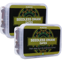 MARKSTOR Seedless Omani Dates (Khajoor/Khajur) - 600Gm Offer - Premium Selection - [300Gm X 2] - Plant-Based, Vegan, No Cholesterol, No Added Sugar, Dates Dry Fruits