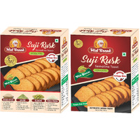 Mid Break Suji Rusks| Saunf Rusk | Elaichi Rusks | 3 In 1 Rusks | Premium Handmade Suji Rusks (Pack Of 2) - No Additives, Cardamom, Fennel, 400 G