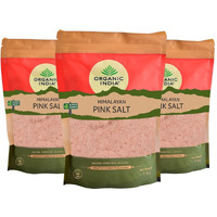 ORGANIC INDIA Himalayan Pink Rock Salt - 1Kg- (Pack of 3)