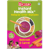 Manna Health Mix Instant Cereal, Beetroot & Carrot with Milk, No Added Sugar, No Artificial Color, Flavors 200g (Pack of 1)