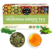 TEACURRY Moringa Green Tea - 30 Tea Bags | Helps With Cholesterol, Blood Pressure | Moringa Green Tea For Weight Loss Management | 100% Natural, 100 Gm