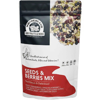 Wonderland Foods - Roasted Seeds & Berries Mix 200g Pouch | Dried Blueberries, Cranberries | Sunflower, Pumpkin, Watermelon, Chia & Flax Seeds