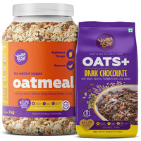 Yogabar Dark Chocolate Oats 1kg | Healthy Breakfast Cereal High in Protein & Gluten-Free | Oatmeal 1kg - with Alphonso Mango, Chia Seeds and Real Fruits & Berries - Oatmeal for Breakfast | Combo