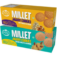 Early Foods biscuits combo pack of 2 - Foxtail & Dry Fruits Jaggery Cookies, 130g each| Sugar free Biscuits