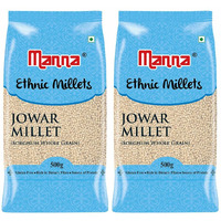 Manna 100% Whole Grain Jowar Sorghum Millet Great Millet Bili Jola Jonnalu Cholam Natural grains (Unpolished) 1Kg (500g (Pack of 2)