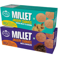 Early Foods Biscuits Combo Pack Of 2 - Foxtail & Ragi Choco Jaggery Cookies, 130G Each| Millet Biscuits| Sugar Free Biscuits - Foxtail & Ragi Choco, 260 G