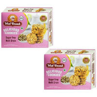 Mid Break - Sugar Free Multigrain Cookies | Multigrain Biscuits | Sugar Free Multigrain Biscuits | Premium Handmade Cookies | 300 Gm x 2 | Pack of 2