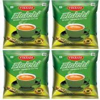 VIKRAM Elaichi Tea | Enriched With 100% Natural Ground Cardamom (Elaichi) | Refreshing & Aroma Of Real Elaichi | No Added Essence (250G, Pack Of 4) - 1Kg, Assam
