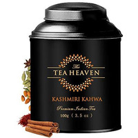 The Tea Heaven Loose Leaves Green Tea Gift-Kashmiri Kahwa 100Grams Blended With Saffron, Spices -100% Natural Ingredients