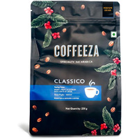 COFFEEZA Classico Ground Coffee | Medium Grind (Pour-Over, Aeropress & Filter Coffee) | 100% Arabica Premium Grade, Medium Roasted Ground Coffee - 250Gm, Bag