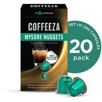 Coffeeza (AAA Arabica Grade) Mysore Nuggets Aluminium Coffee Capsules (Specialty Coffee) | Intensity  7/10 - (Box of 200)