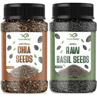 GreenFinity: Best Seeds Combo - 375g (Basil Seeds/Sabja Seeds - 200g, Chia Seeds - 175g) (Pack of 2)