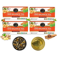 TEACURRY Pcos Pcod Tea, Ginger (4 Months Pack, 120 Tea Bags) - Help With Hormone, Period And Weight - Herbal Pcos Tea - She Balance Tea Balance Tea, 240 Grams