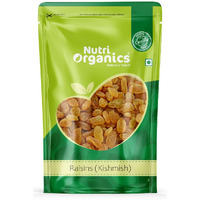 Nutri Organics Dry Fruits Premium Seedless Kismis Green Raisins Dry Grapes Kishmish - Ziplock Pouch 750 g
