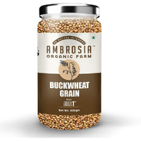 Ambrosia Organic Farm Gluten Free Buckwheat Grains - The Perfect Choice For Healthy & Wholesome Meals|Plant Based High Protein|Grain To Make A Flour/Atta|Make Your Own Bread (400 Gm)