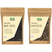 Pronatural Combo Pack of Raw Chia Seeds & Basil Seeds 200g each, 400gms (200gX2)