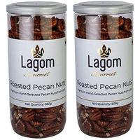 Lagom Gourmet Roasted Pecan Nuts 1 kg | No Salt | Dry Roasted | No Oil Used | All Natural | No Preservatives | No Additives | Gluten Free | Vegan | Plant Based | Non GMO | Nuts Dry Fruits