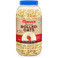 Manna 100% Rolled Oats 1kg | Gluten Free | Old fashioned oats | Diabetic Friendly | 100% Wholegrain 1kg (Pack of 1)