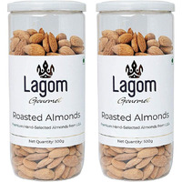 Lagom Gourmet Roasted Almonds 1 Kg | Lightly Salted | Dry Roasted | No Oil Used | Roasted To Perfection | No Preservatives | No Artificial Flavors | Gluten Free | Non Gmo | Nuts Dry Fruits