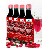 TRUEDREAMALL Cranberry Juice- Pure Quality, Unsweetened, Pure & Organic(750 ml Concentrated) Pack of 4