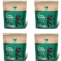 Nourish You Organic Black Chia Seeds 500G | USDA Certified Grain | Gluten Free | Super Source of Calcium, Protein Fibre, Omega 3 & Antioxidant | Healthy Snacks for Weight loss management | Pack of 4