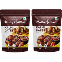 Nutty Gritties Premium Kalmi Dates - 700g | Juicy & Delicious Khajoor, Khajur | No Artificial Colours | Naturally Sweet | Instant Energy | Resealable Pouch, (Pack Of 2, 350g Each),
