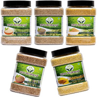 HDC Siridhanya unpolished and organic millets combo pack of 5 [Kodo, Foxtail, Barnyard, Little and Proso millets, Each millet 700gm packed in Jar] organically grown from Andhra Pradesh