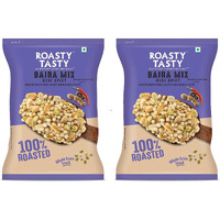 Roasty Tasty Bajra Mix Desi Spicy | Healthy Snacks - Low Calorie, Low GI, Non Fried | Millet Snacks - Made using Roasted Bajra | Cholesterol Free Diet Snacks - No Transfat | Chatpata Roasted Namkeen Combo Pack of 2 400g (200g Each)
