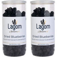 Lagom Gourmet Dried Blueberry 1 kg | Gluten Free | Vegan | Plant Based | Non GMO | Blueberry Dry Fruit