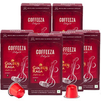 Coffeeza Delights Golden Raga Coffee Capsules (Budget-Friendly) | 60 Coffee Pods | @ just Rs.29.9 each