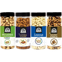 Wonderland Foods (Device) Dry Fruits Almond 500g, Cashew 500g, Pista 500g & Walnut Kernel 350g - 1850g (Jar)