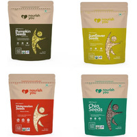 Nourish You Healthy Seeds Combo 1kg | Jumbo Pumpkin, Jumbo Sunflower, Watermelon Seeds, Chia Seeds (250g Each Pack) | Seeds for Eating | Immunity Booster Diet | Protein and Rich in Fibre