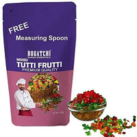 BOGATCHI Mixed Tutti Frutti for Cake, Ice Creams and Shakes Decorations, Mix Tutti Frutti Multicolor, Delicious and Tasty, 200g with Free Measuring Spoon