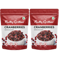 Nutty Gritties Cranberries Cranberry Dried Sliced US Berries 400g, Healthy Snack for Kids and Adults, (Pack of 2 x 200g each)