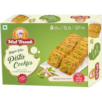 Midbreak Pista Delight - Sugar-Free Biscuits | Cookies Infused With Rich Pistachios | Low GI, Gut-Friendly And High in Fiber - Your Healthier Snacking Choice! (300g x 4) Pack Of 4