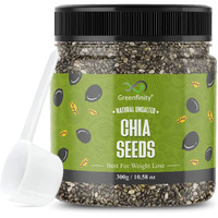 GreenFinity Raw Chia Seeds - 300Gms | Premium Raw Chia Seeds with Omega 3 and Fiber for Weight Loss, Healthy Food, Diet Snack