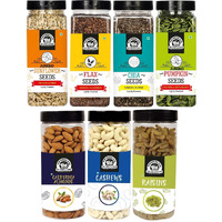 WONDERLAND FOODS (DEVICE) Dry Fruits Combo Almond 500g, Cashew 500G, Raisins 500G, Pumpkin seeds200G, Chia Seeds200G, Sunflower Seed200G, Flax Seed200