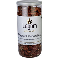 Lagom Gourmet Roasted Pecan Nuts 500g | No Salt | Dry Roasted | No Oil Used | All Natural | No Preservatives | No Additives | Gluten Free | Vegan | Plant Based | Non GMO | Nuts Dry Fruits