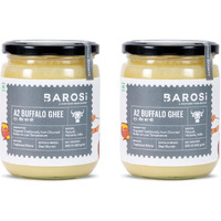 Barosi Premium Buffalo Ghee 1 Litre (Combo Pack of 2 * 500ml) | Vedic Bilona Method | Churned from Curd | Pure & Natural | Farm Made in Small Batches | Glass Jar Packing